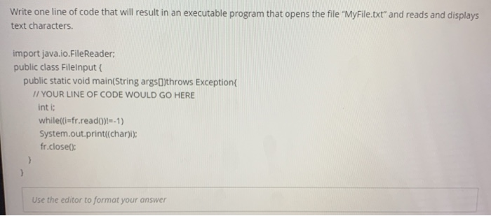 Solved Write one line of code that will result in an | Chegg.com