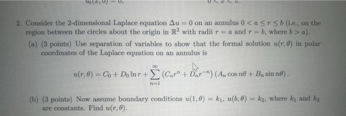 Solved Consider the 2-dimensional Laplace equation Δu=0 on | Chegg.com