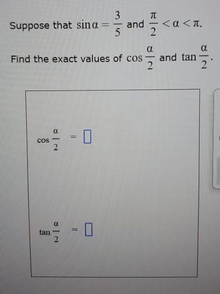 Solved - Suppose that sina 3 5 and TC | Chegg.com