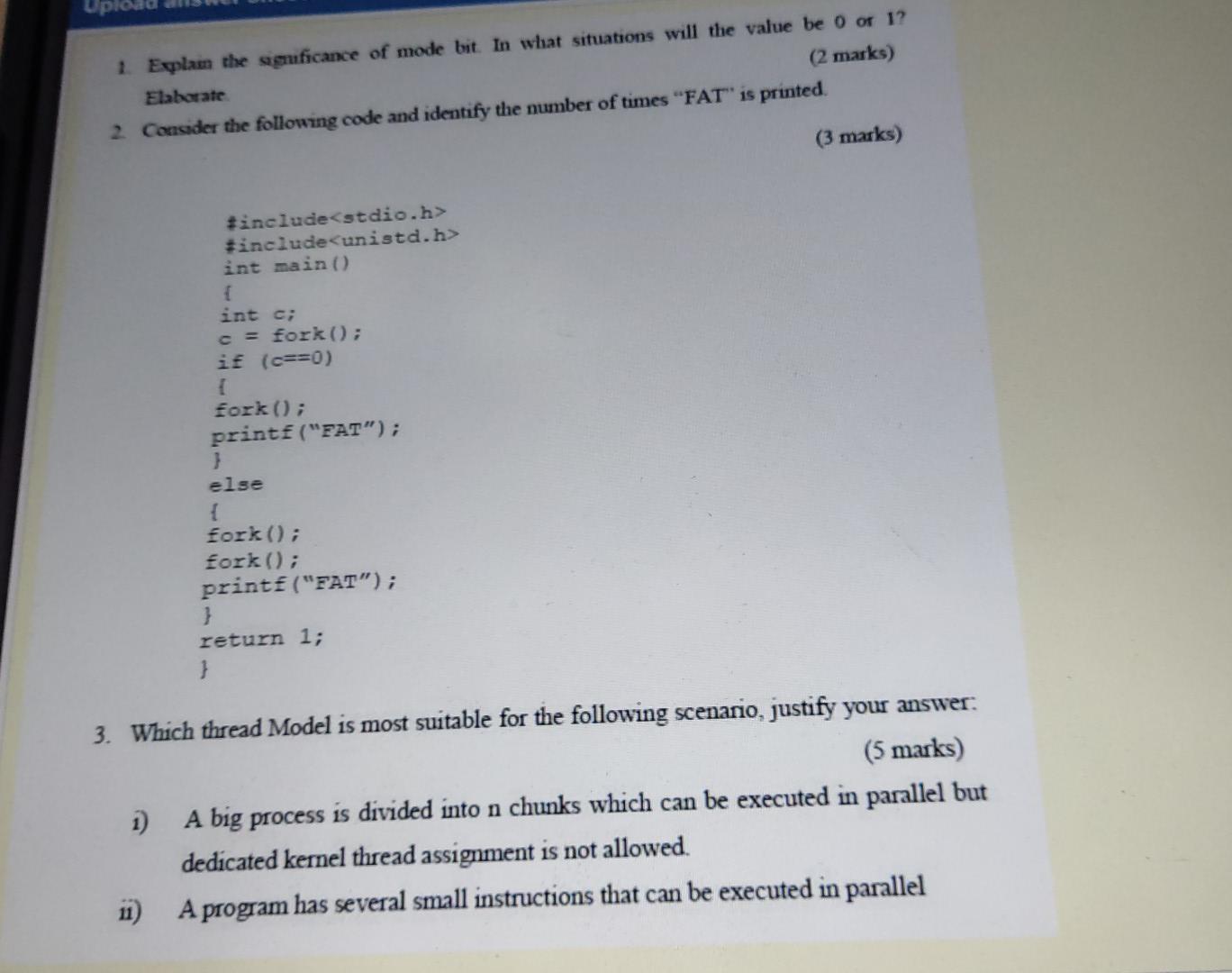 Solved 1 Explain the significance of mode bit In what Chegg com