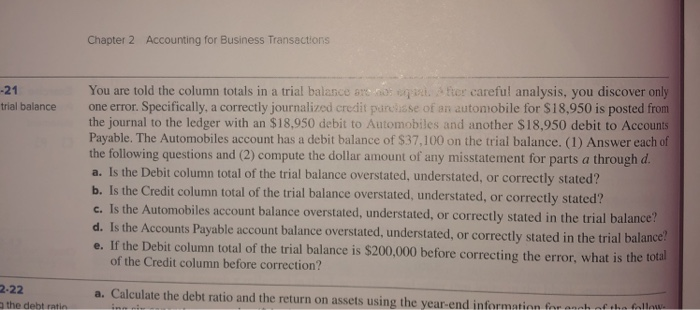 Solved Chapter 2 Accounting for Business Transactions -21 | Chegg.com