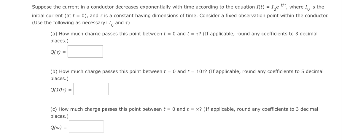 Solved Suppose the current in a conductor decreases | Chegg.com