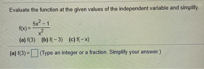Solved Evaluate the function f(x) = 6x +5 at the given | Chegg.com