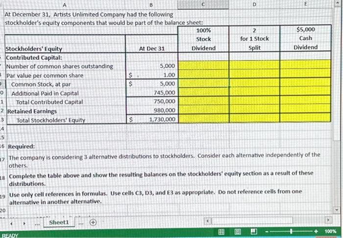 Solved Stockholders' Equity Contributed Capital: 1 Number of | Chegg.com
