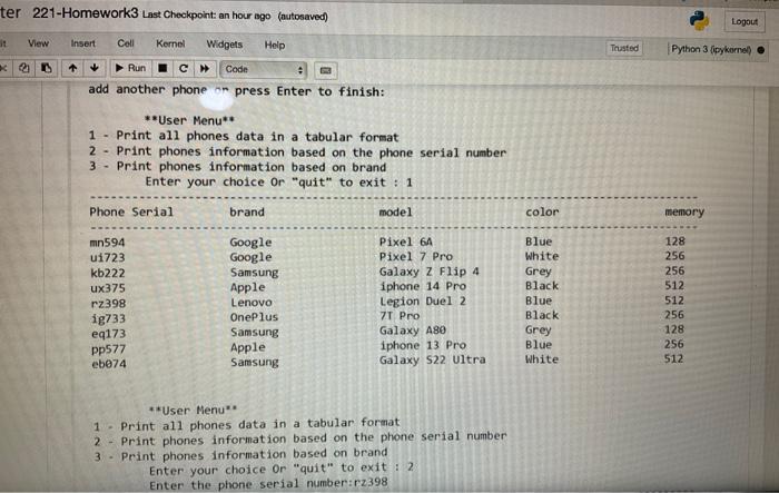 Solved could someone write a Python code for this Question | Chegg.com