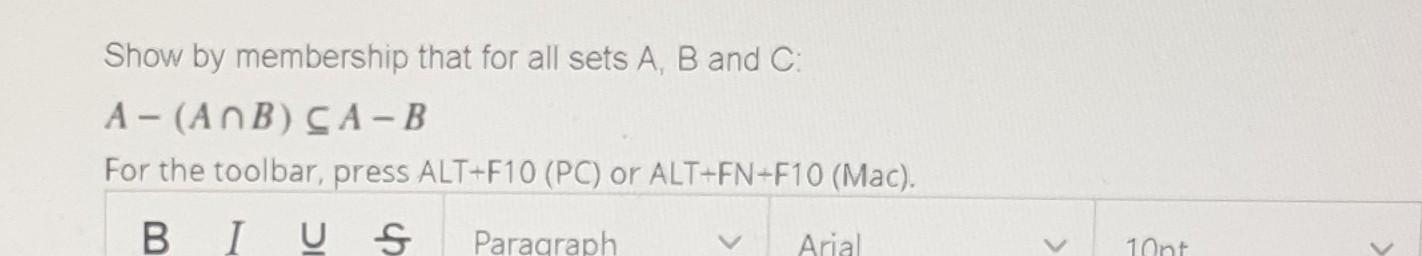 Solved Show by membership that for all sets A, B and C A - | Chegg.com