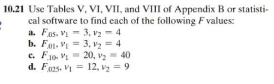 Solved 10.21 Use Tables V, VI, VII, and VIII of Appendix B | Chegg.com