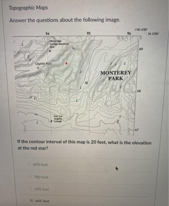 Solved Topographic Maps Answer the questions about the