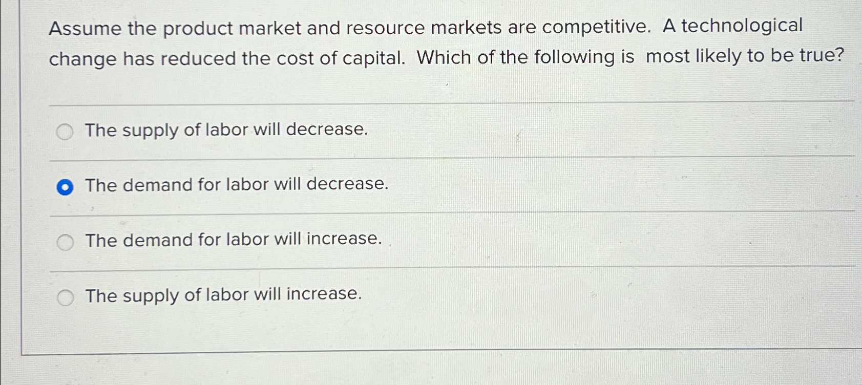 Solved Assume the product market and resource markets are | Chegg.com