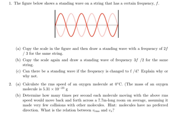 Solved 1. The Figure Below Shows A Standing Wave On A String | Chegg.com