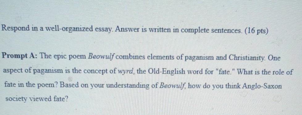 christianity in beowulf essay