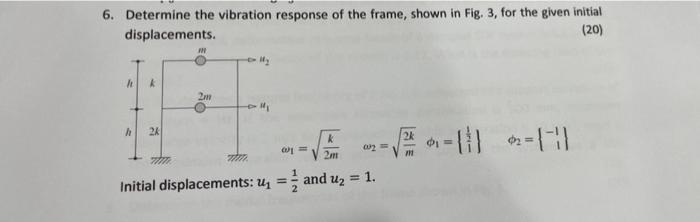 6. Determine the vibration response of the frame, | Chegg.com
