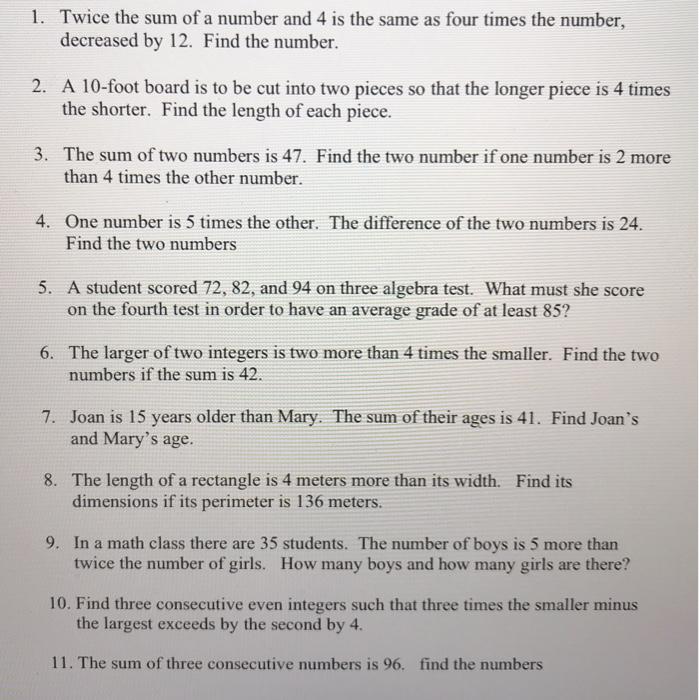 Sum of the numbers is 42. Four times the smaller number is equal