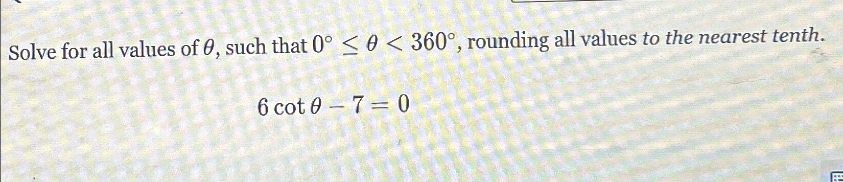 Solved Solve for all values of θ, ﻿such that 0°≤θ