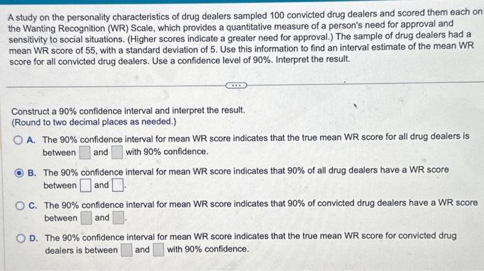 Solved A study on the personality characteristics of drug | Chegg.com