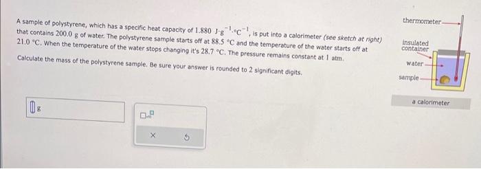 Solved A sample of polystyrene, which has a specific heat | Chegg.com