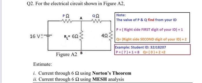 Solved Q2. For the electrical circuit shown in Figure A2, | Chegg.com