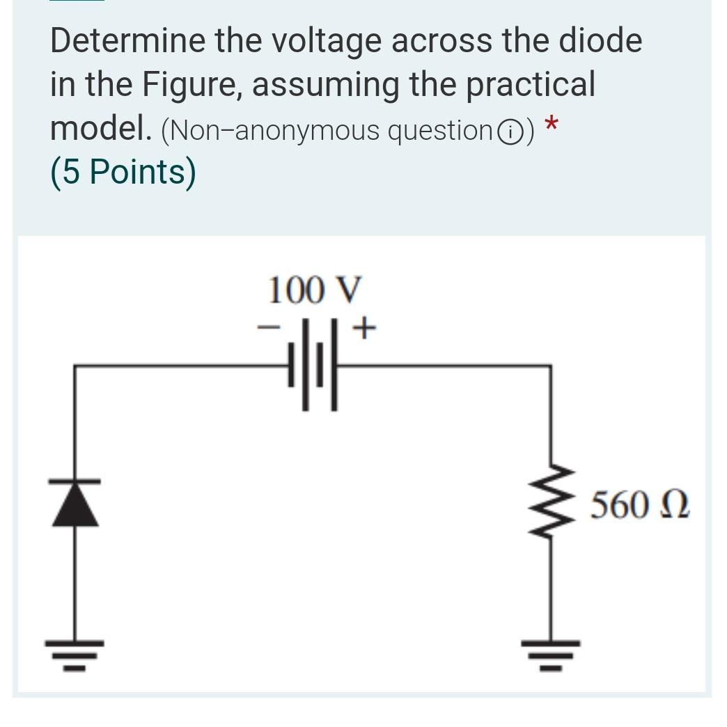 Solved Determine the voltage across the diode in the Figure, | Chegg.com