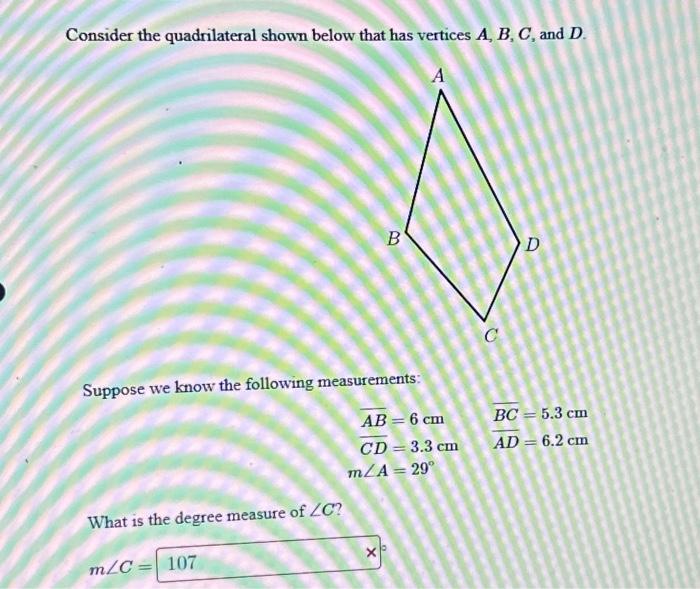 Solved You Are Given The Following Quadrilateral With Ab Chegg Com
