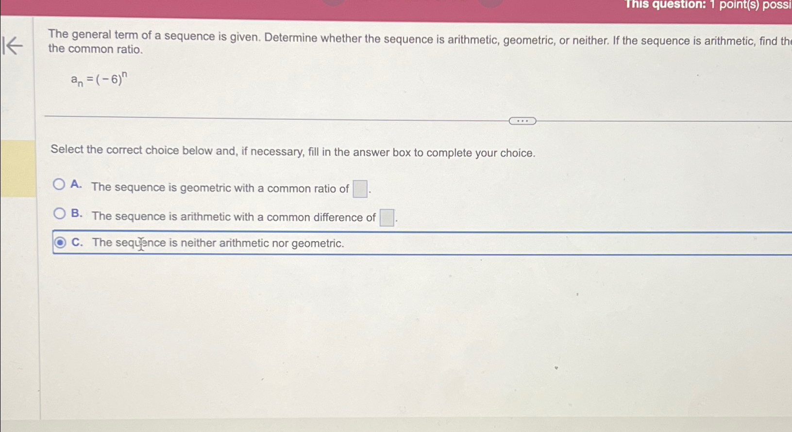 Solved The general term of a sequence is given. Determine | Chegg.com