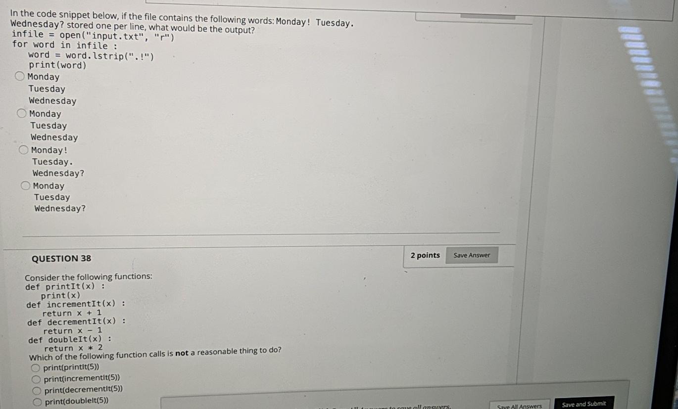 Solved In the code snippet below, if the file contains the | Chegg.com