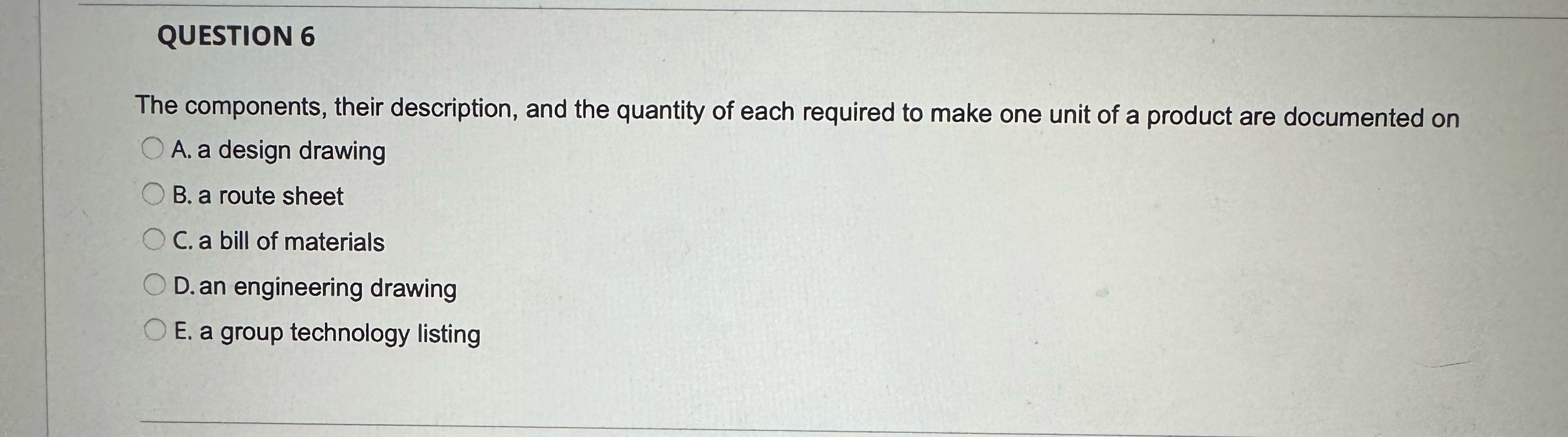Solved QUESTION 6The components, their description, and the | Chegg.com