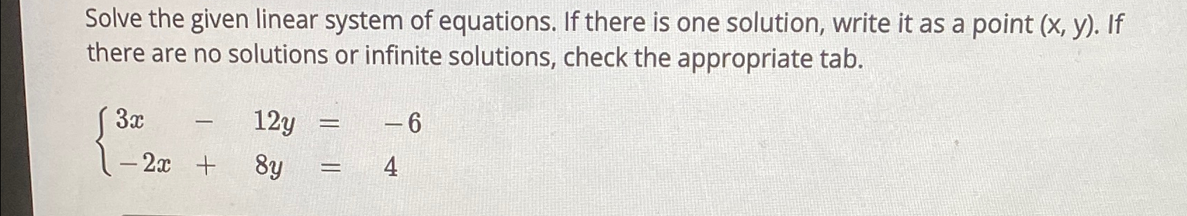 Solved Solve the given linear system of equations. If there | Chegg.com