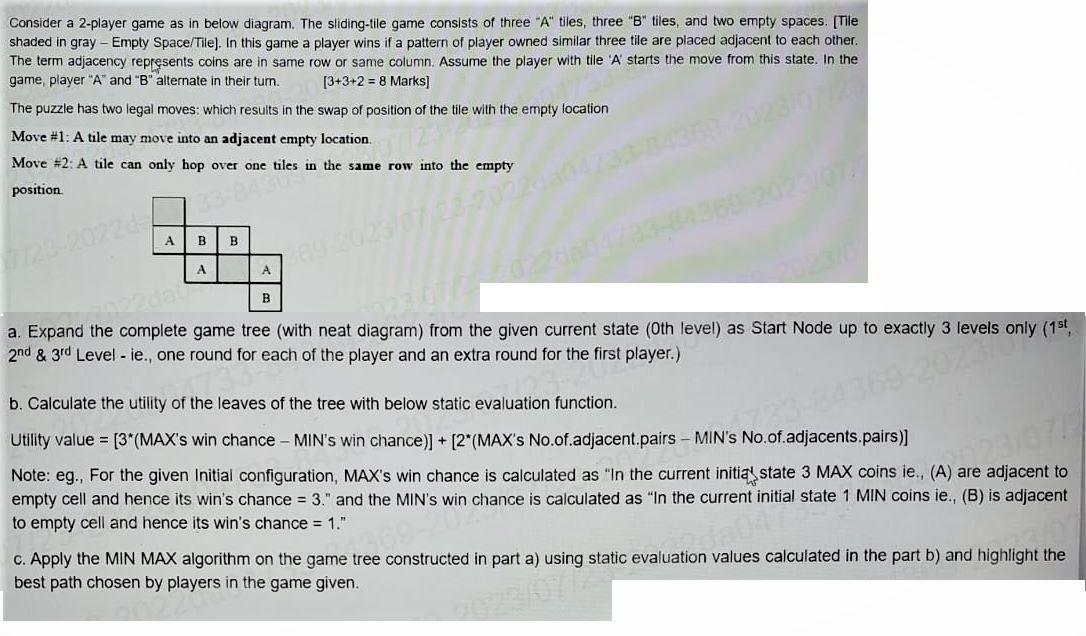 Solved Consider a 2-player game as in below diagram. The | Chegg.com ...