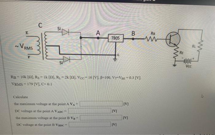 Solved E ~VRMS C Calculate Si Si A the maximum voltage at | Chegg.com