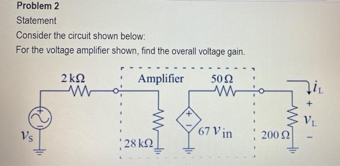 Solved Problem 2 Statement Consider the circuit shown below: | Chegg.com