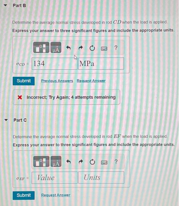 Solved Determine the average normal stress developed in rod | Chegg.com