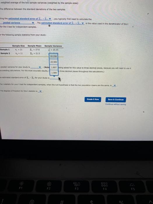 Solved 3. Differentiating pooled variance and the estimated | Chegg.com