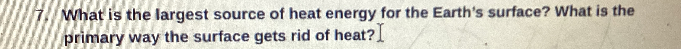 what is the principal source of energy on the earth surface