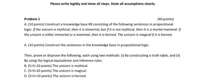 Please write legibly and show all steps. State all | Chegg.com