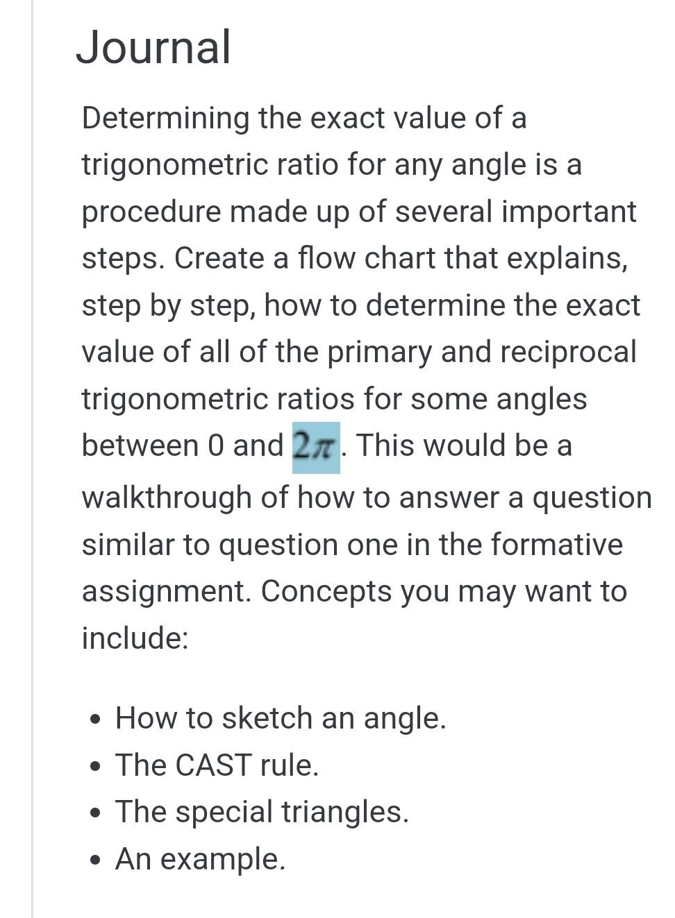 Journal determining the exact value of a chegg