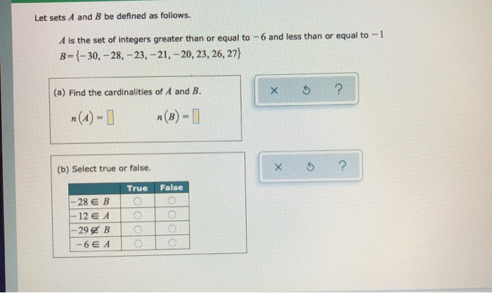 Solved Let Sets A And B Be Defined As Follows A Is The Set 5829