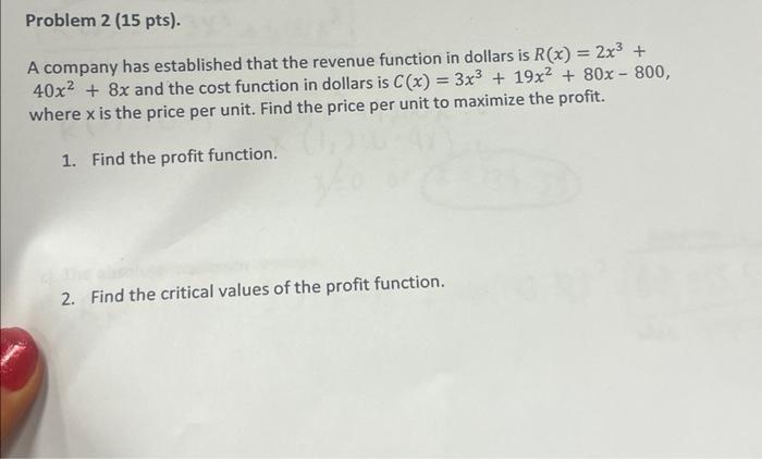 Solved A company has established that the revenue function | Chegg.com
