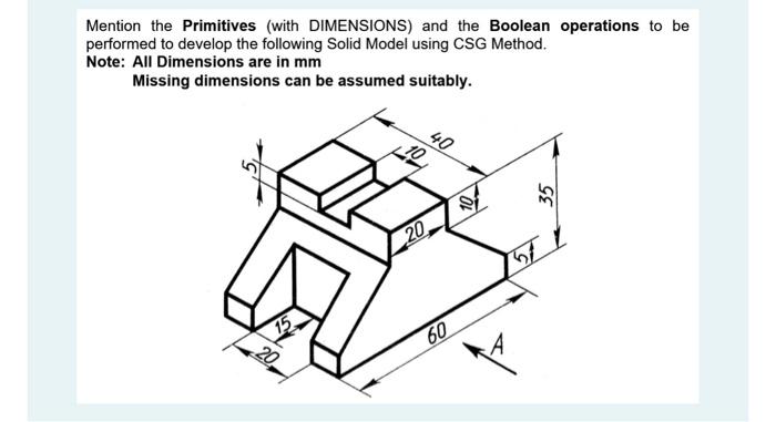 Solved Mention the Primitives (with DIMENSIONS) and the | Chegg.com