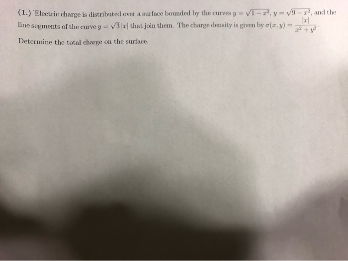 Solved (1.) Electric charge is distributed over a surface | Chegg.com