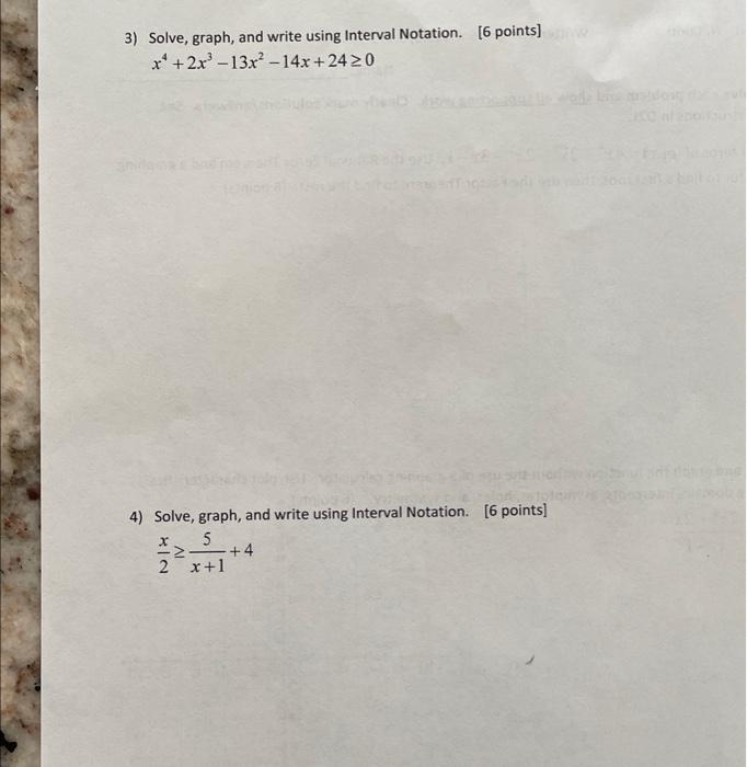 Solved 3) Solve, graph, and write using Interval Notation. | Chegg.com