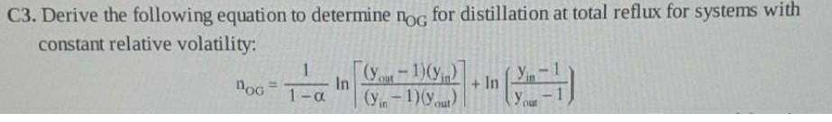 Solved C3. Derive the following equation to determine nog | Chegg.com