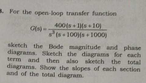 Solved For the open-loop transfer function | Chegg.com