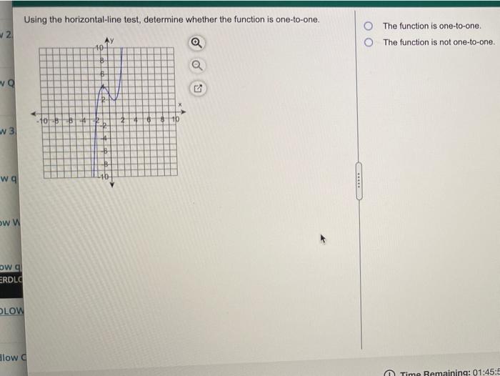 Solved Using the horizontal-line test, determine whether the | Chegg.com