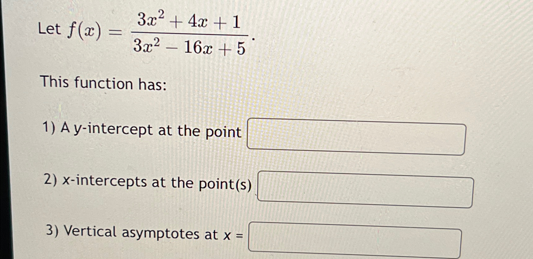 Solved Let F X 3x2 4x 13x2 16x 5this Function Has A