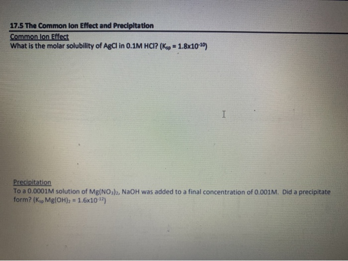 Solved 17 5 The Common Lon Effect And Precipitation Common Chegg Solved 17 5 The Common Lon Effect And Precipitation Common Chegg