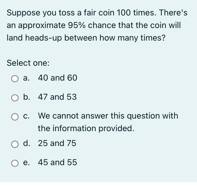Solved Suppose You Toss A Fair Coin 100 Times There S An Chegg Com