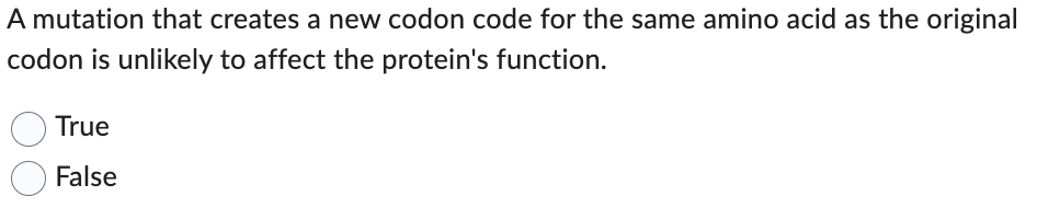 Solved A mutation that creates a new codon code for the same | Chegg.com