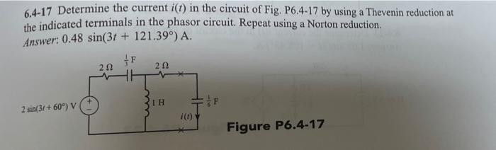 Solved 6.4-17 Determine The Current I(t) In The Circuit Of 