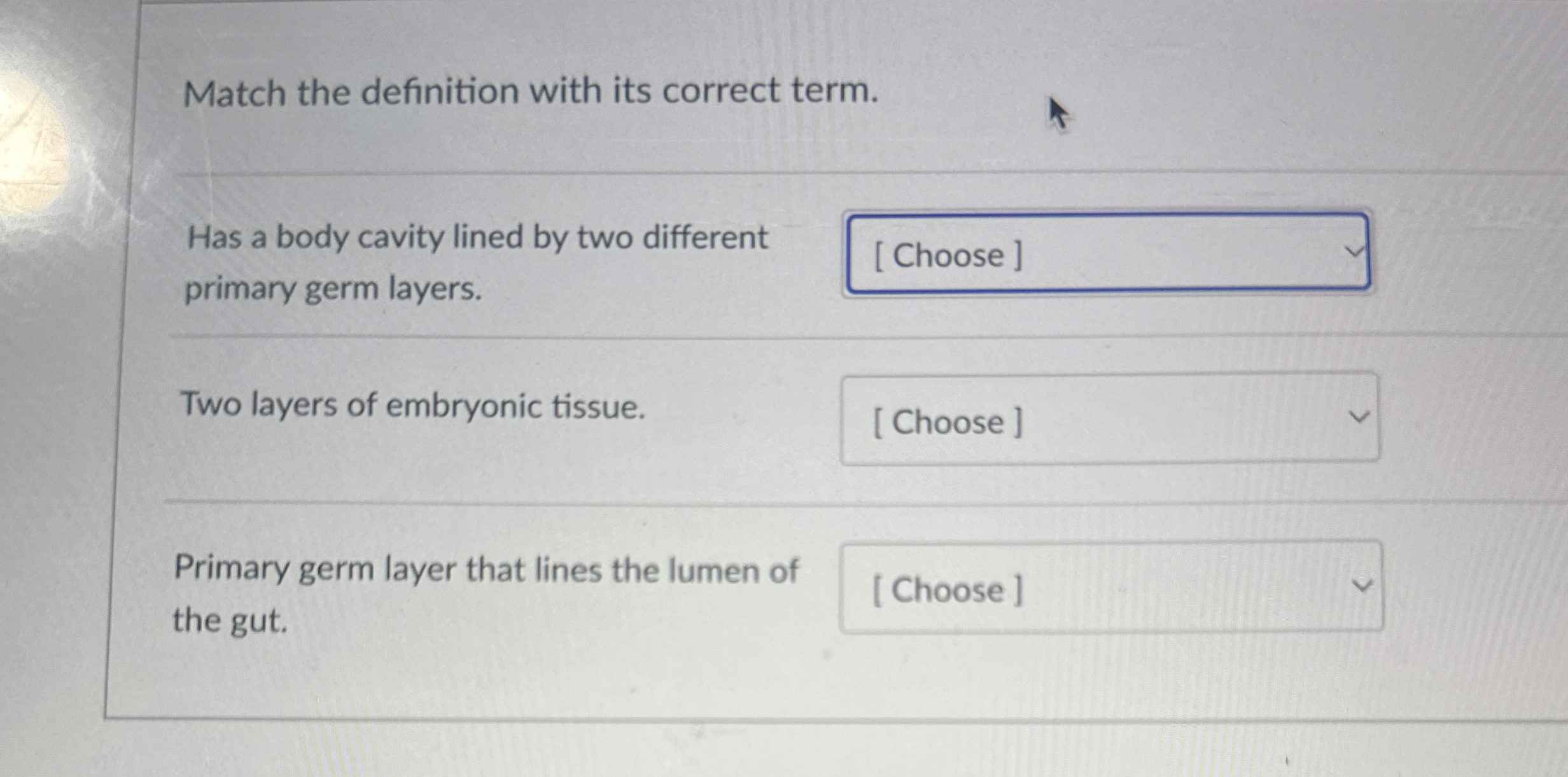 Solved Match the definition with its correct term.Has a body