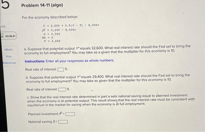 Solved For The Economy Described Below: | Chegg.com